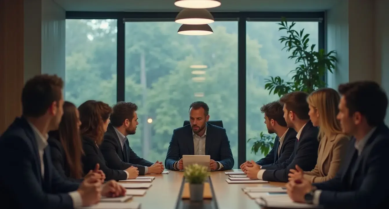 Leader en présence de son équipe lors d'une réunion