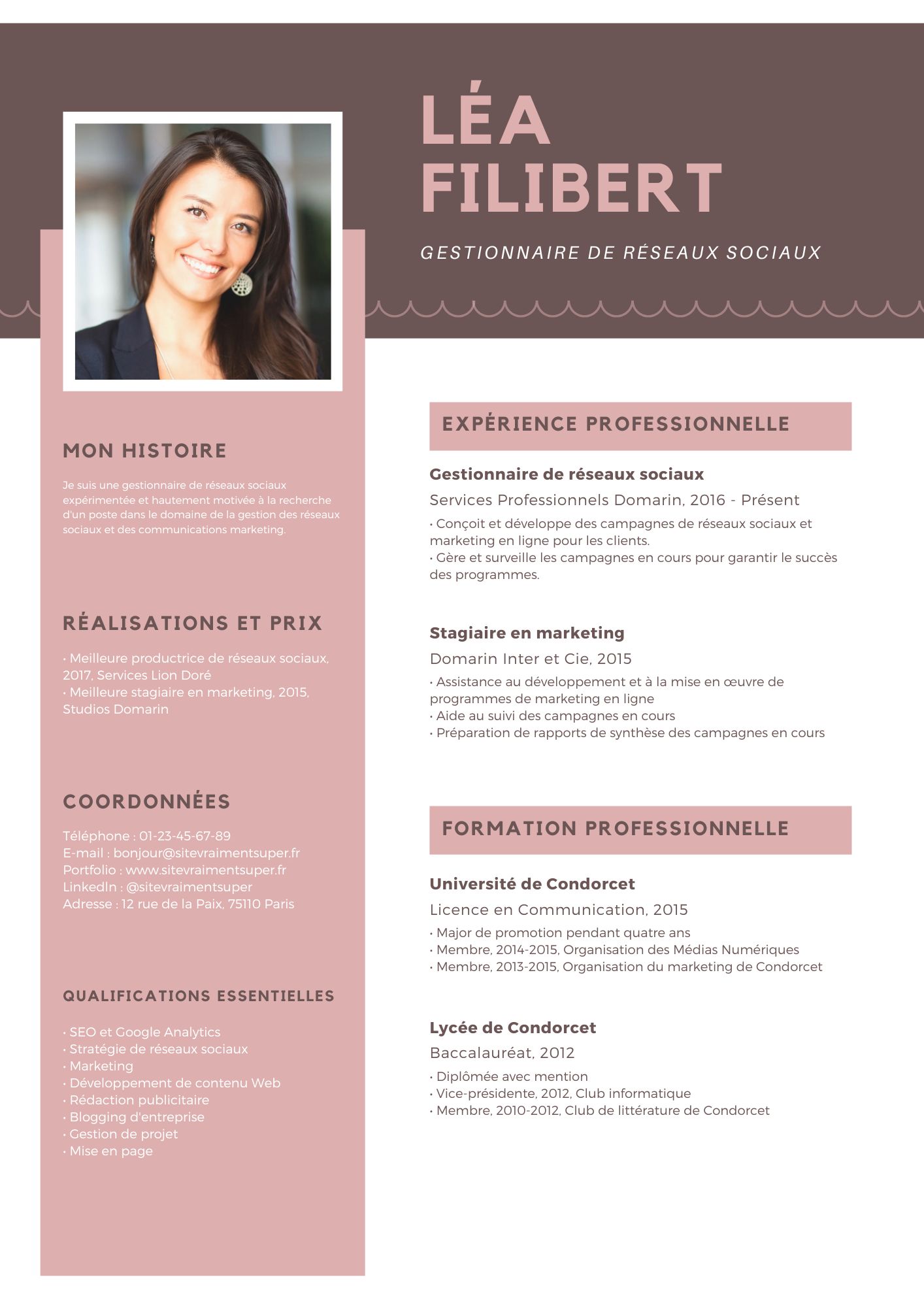 CV de Léa Filibert